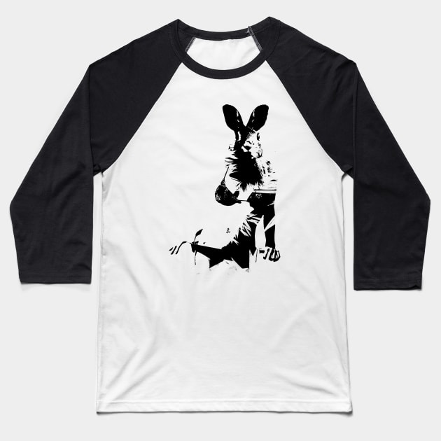 Ink Bunny girl in swimsuit Baseball T-Shirt by InkwolfDesigns